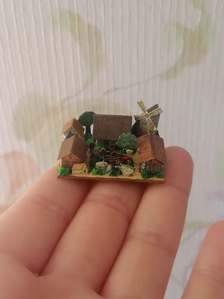 Dollhouse miniature. Small village.1:12 scale.