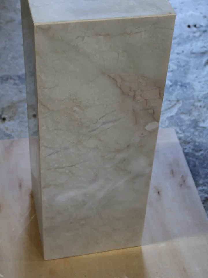 White and cream Marble side table,plinth italian marble 100% handmade, cube marble, calacatta plinth