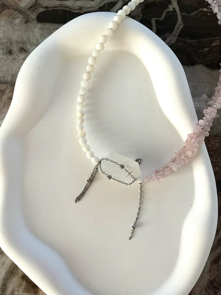 Designer necklace with natural stones