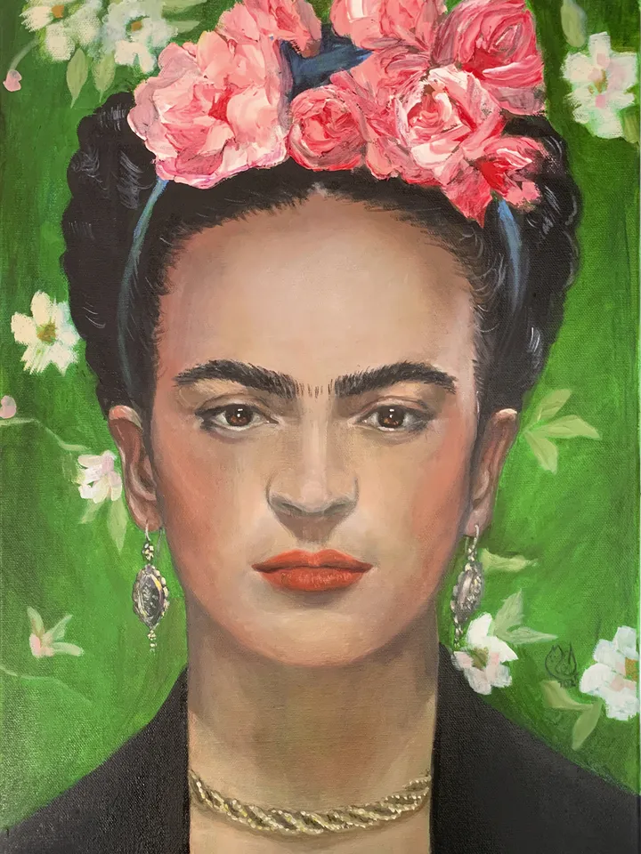 Frida Kahlo Portrait Oil Painting on Canvas 16x24 inches