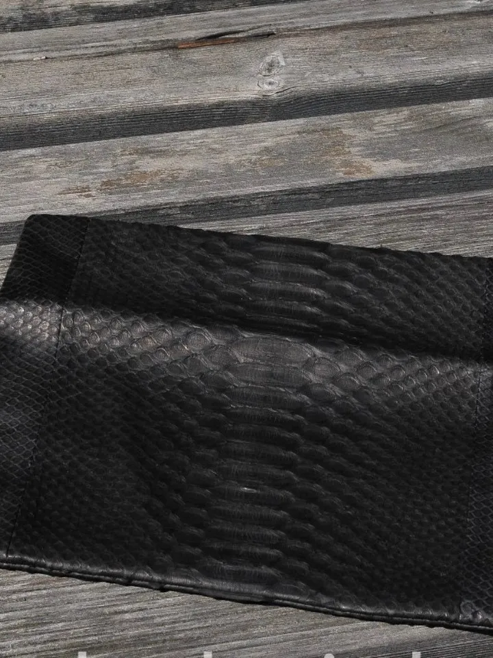 FAST DELIEVERY Black genuine python skin envelope clutch |  Foldover leather Woman Clutch | Elegant Classy Clutch bag | Snakeskin small bag