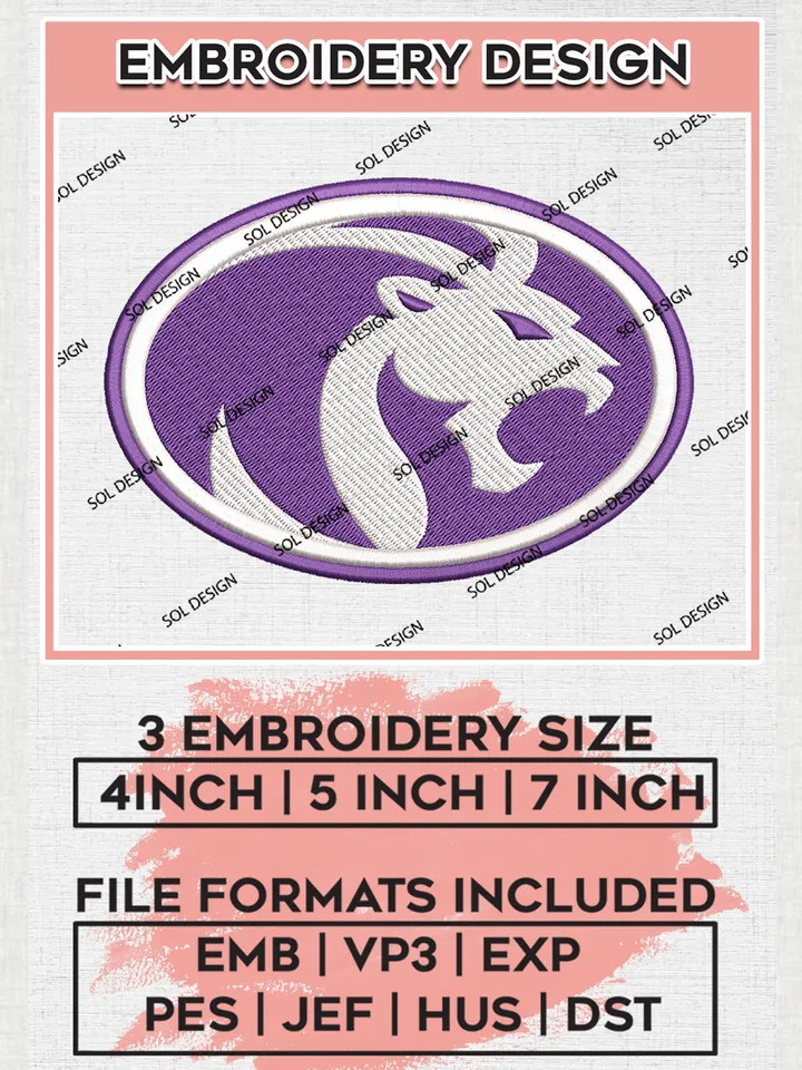 North Alabama Lions Logo Machine Embroidery Design, NCAA North Alabama Lions Embroidery Design Design files, NCAA Embroidery Designs, NCAA Machine Embroidery Designs, Digital Download