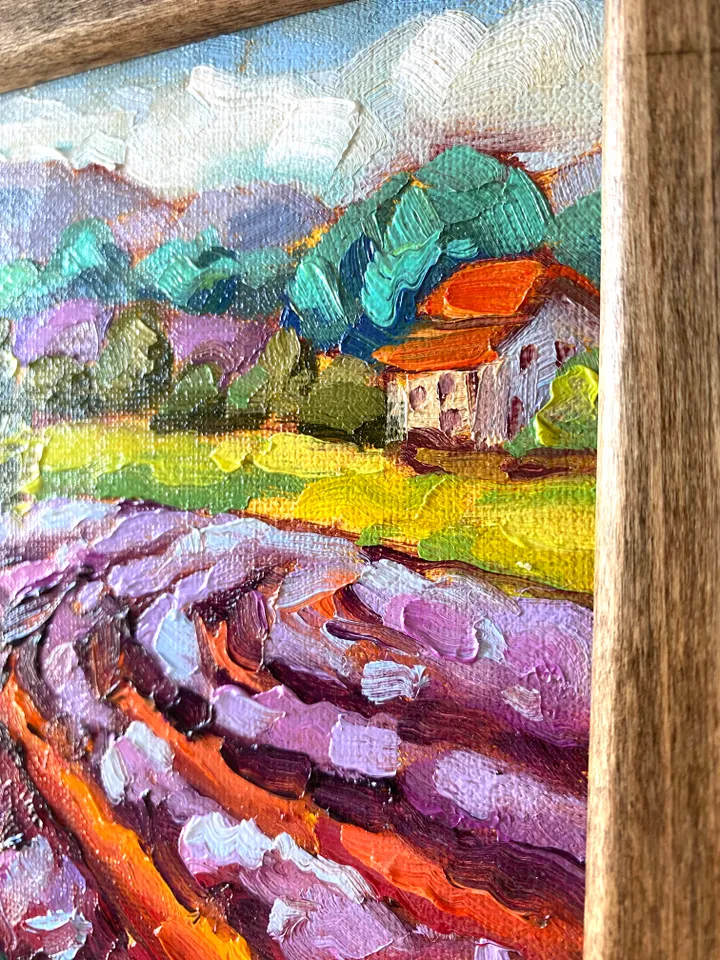 Lavender Fields Painting Tuscany Original Art Landscape Oil Painting ...