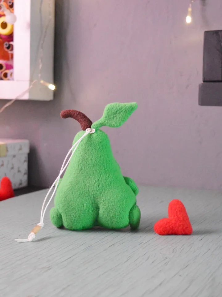 PDF Plush Toy Pattern – Fleece Pear Softie with Pocket Mouth