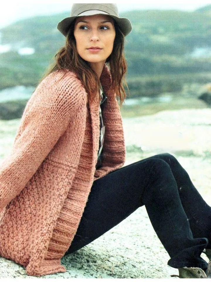 Cardigan pattern, women jacket pattern, lace cardigan knit chunky knitting pattern pdf