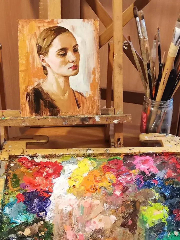 Custrom Painting Portrait from foto with frame