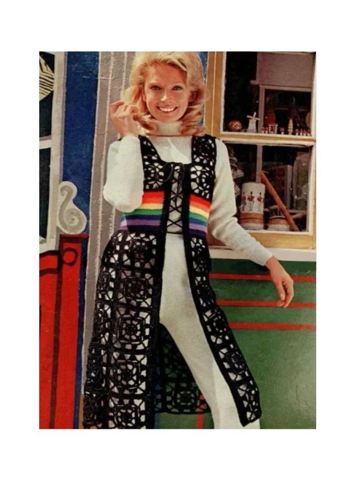 Vest crochet pattern, long vest crochet, lace vest crochet women ladies, waistcoat crochet pdf