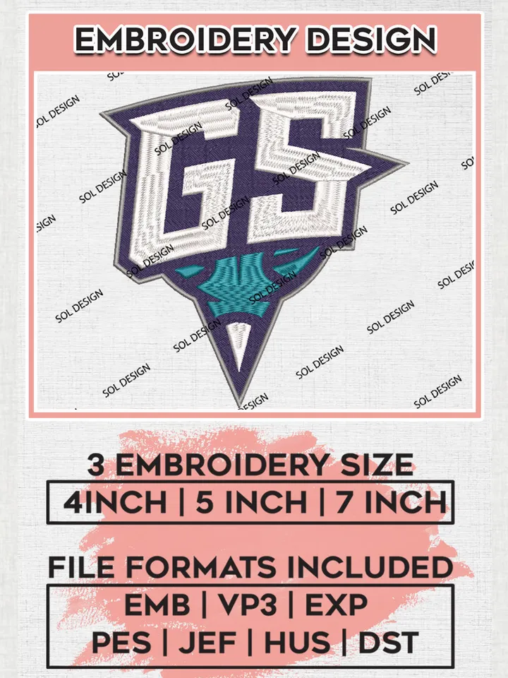 NBA GS Swarm Team Basketball Logo Embroidery Designs, NBA G League Team Embroidery Files, Basketball Machine Embroidery Designs, NBA Greensboro Swarm Team Logo, Sport Machine Embroidery Design, Digital Download