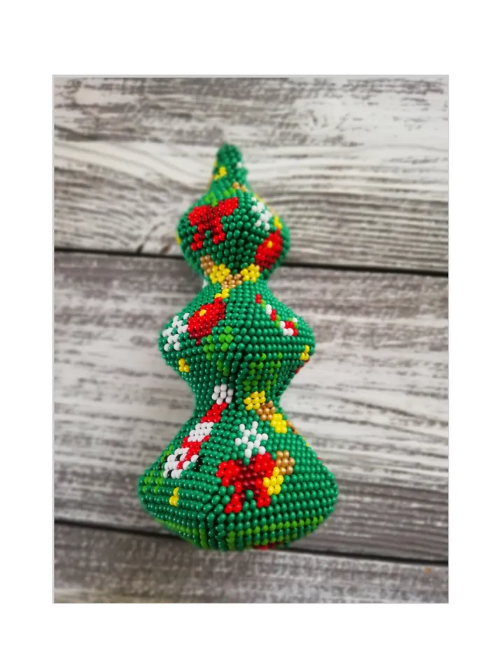 Beaded christmas tree ornaments, handmade beaded tree ornament, Christmas tree