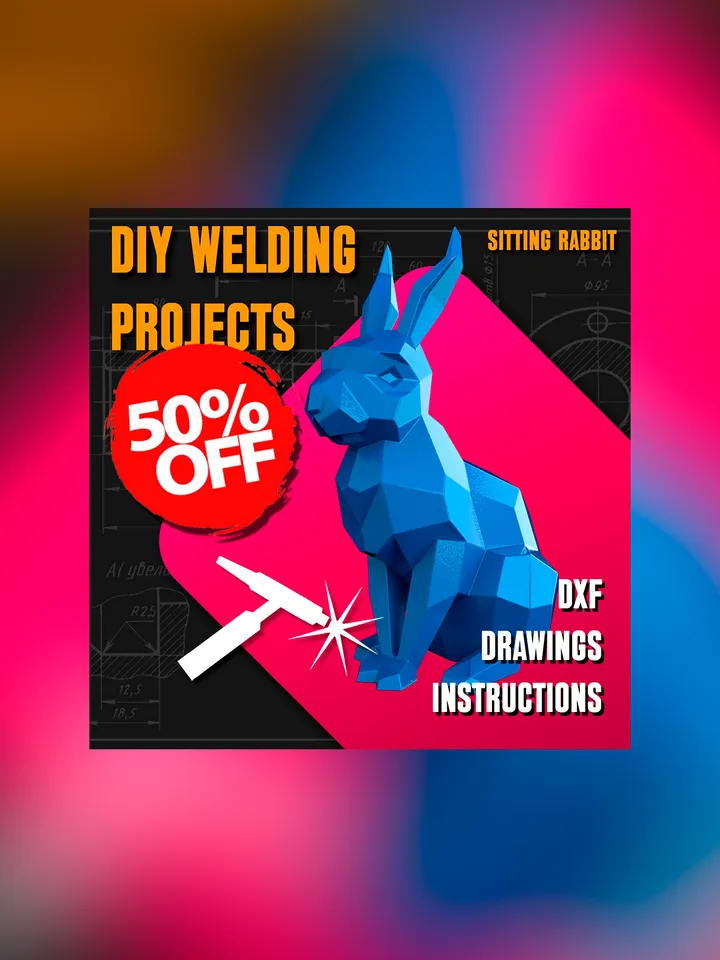 Welding Project Plans Drawings Sitting Rabbit (DXF, PDF)