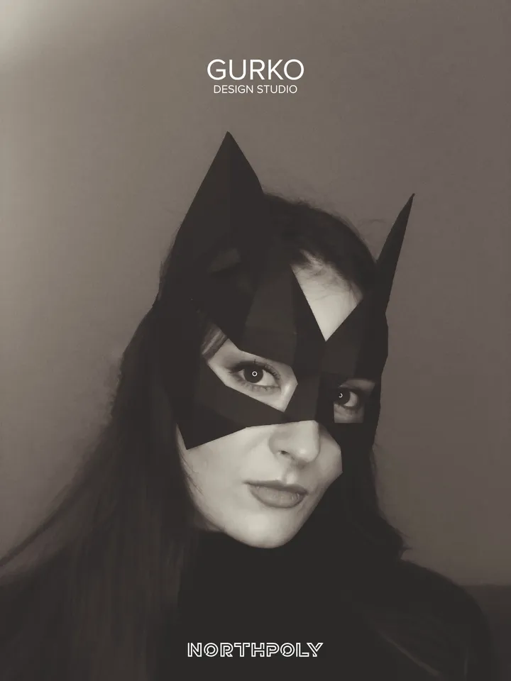 Cat Mask Papercraft, Digital Template, PDF Download, Gurko, 3D Low Poly Animal Mask, DIY Origami, Pepakura, Paper Mask, DIY Costume