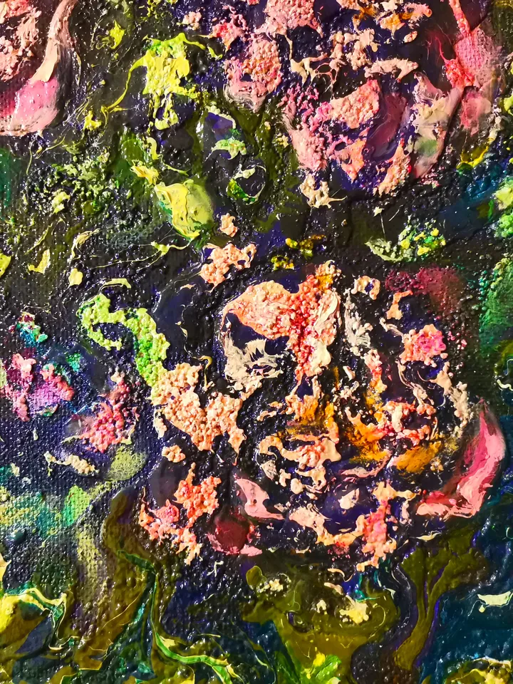 Flowers Peonies Painting Art Magic Abstract Oil Impasto Artist Svinar Oksana