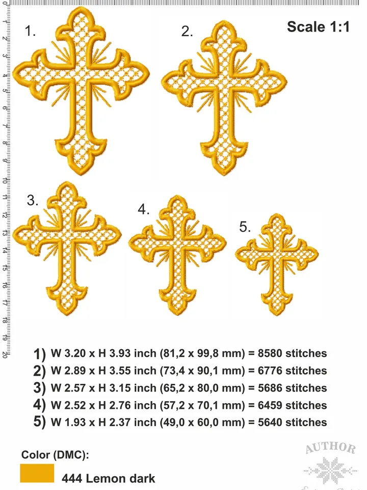 Religious cross embroidery design Machine embroidery pattern 5 sizes, Embroidery files christian cross, Baptism embroidery Holy cross #R10