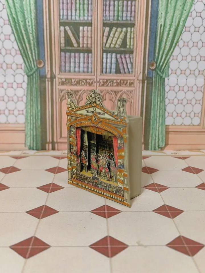 Miniature puppet theater for doll houses.1:12 scale.