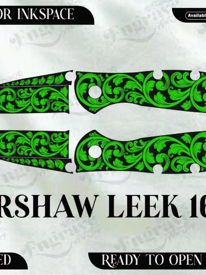 kershaw Leek 1660 Scrolling design,lasercut,laserengraving,fiberlaser,engravingfiles