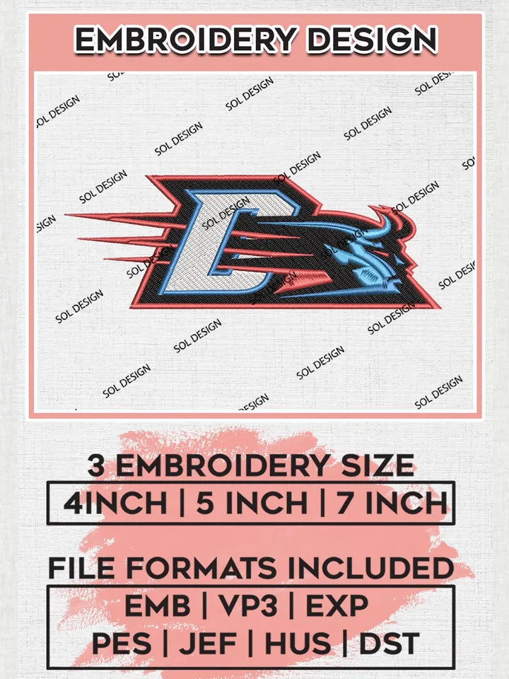 DePaul Blue Demons NCAA Team Logo Machine Embroidery Design, NCAA DePaul Blue Demons Embroidery Design Design files, NCAA Team Embroidery Designs, NCAA Machine Embroidery Designs, Digital Download
