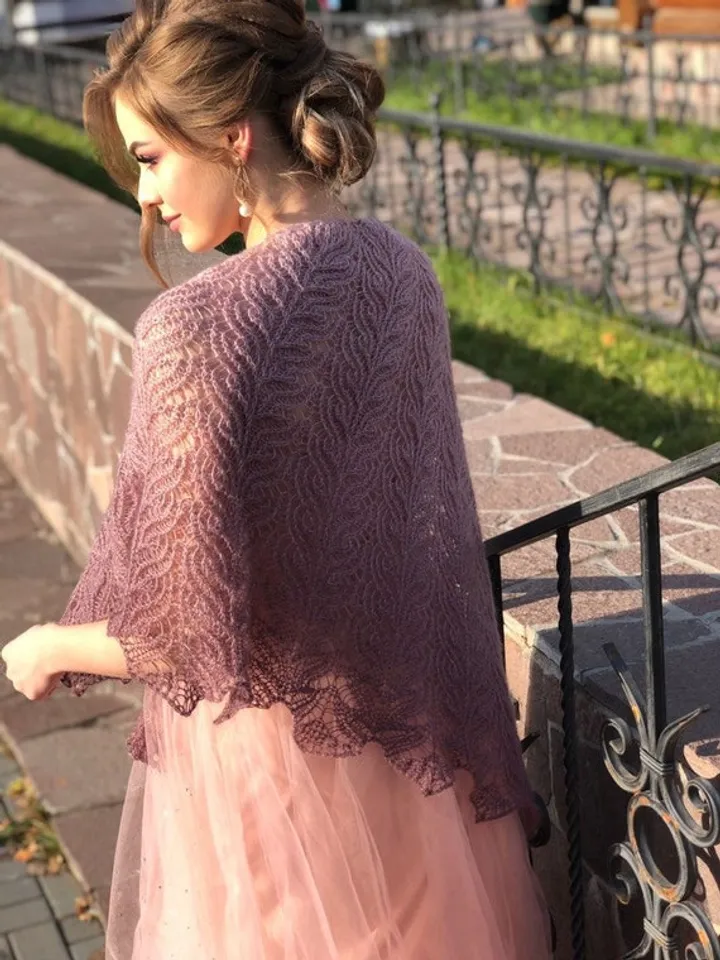 Ombre bridal shawl,lilac hand knit wrap,boho wedding,evening scarf gifts ,mom birthday gift,neck warmer, wool shawl christmas gift.