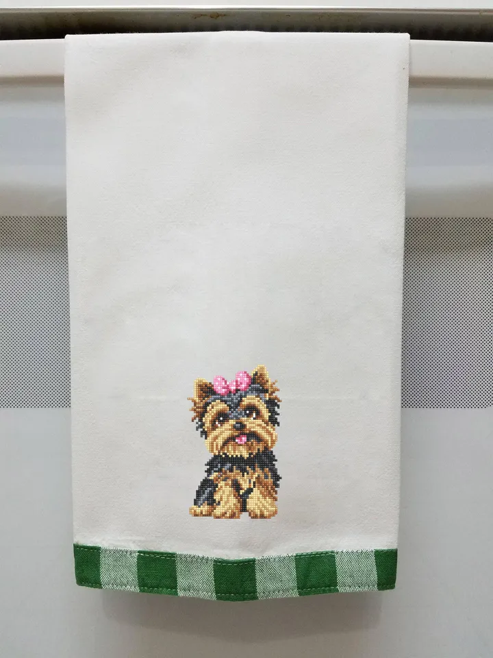 Yorkie dog cross stitch pattern PDF download Small pet cross stitch chart for beginners, Cute dog pattern digital PDF Yorkshire terrier #K66