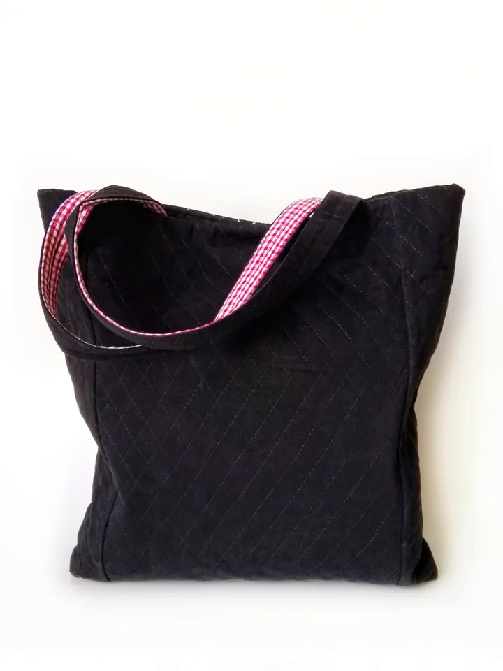 Handmade Black Tote Bags for Women: Large Fabric Unique Embroidered Boho Style Bags - Design and Quality Craftsmanship. FREE SHIPPING!