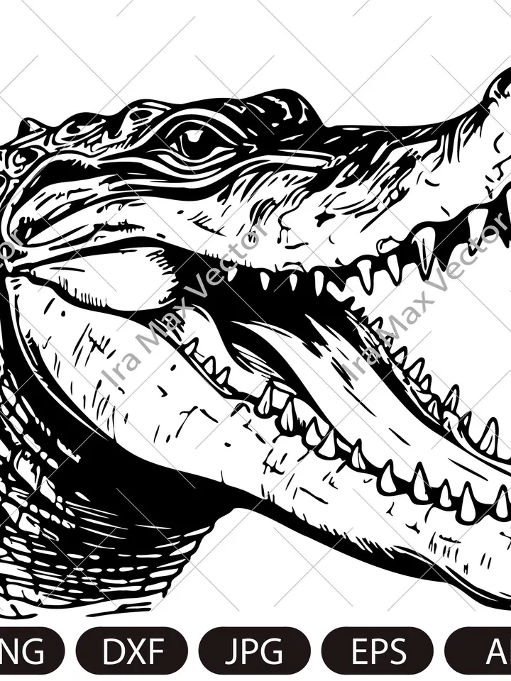 Crocodile SVG, Alligator Svg, Crocodile Clipart, Crocodile detaled,Crocodile Cut Files, Crocodile head svg, Crocodile face svg