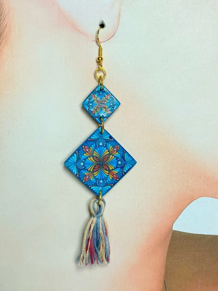 Bright handmade earrings. Individual design.