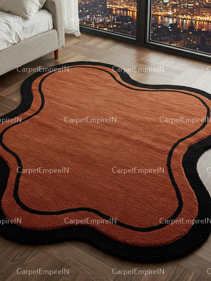 8x10 Irregular-Shaped Rug | Hand-Tufted 100% Wool Handmade Layered Rug, rugs for living room, Kids' Rug, Custom Rug, 4x6, 5x7, 9x12