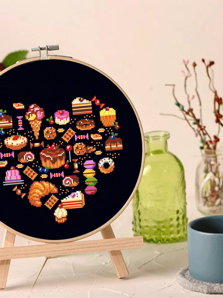 Dessert cross stitch pattern download PDF Small sweets sampler cross stitch, Mini food cross stitch chart, Bakery art, Kitchen decor #F14