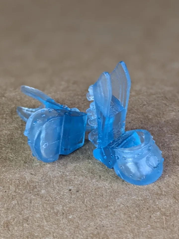 Blue transparent sandals with high heels for 10.5 inch female dolls (MH, EAH)