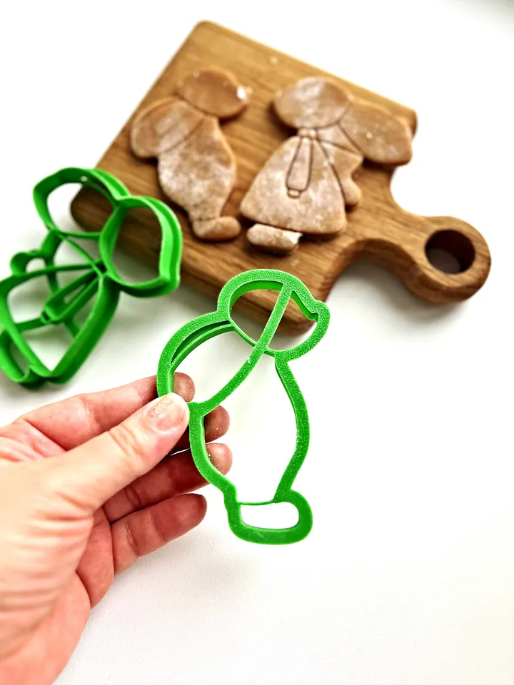 Easter Bunny cookie cutter Custom stamp for cake topper gingerbread decor cutters sugar cookies polimer clay