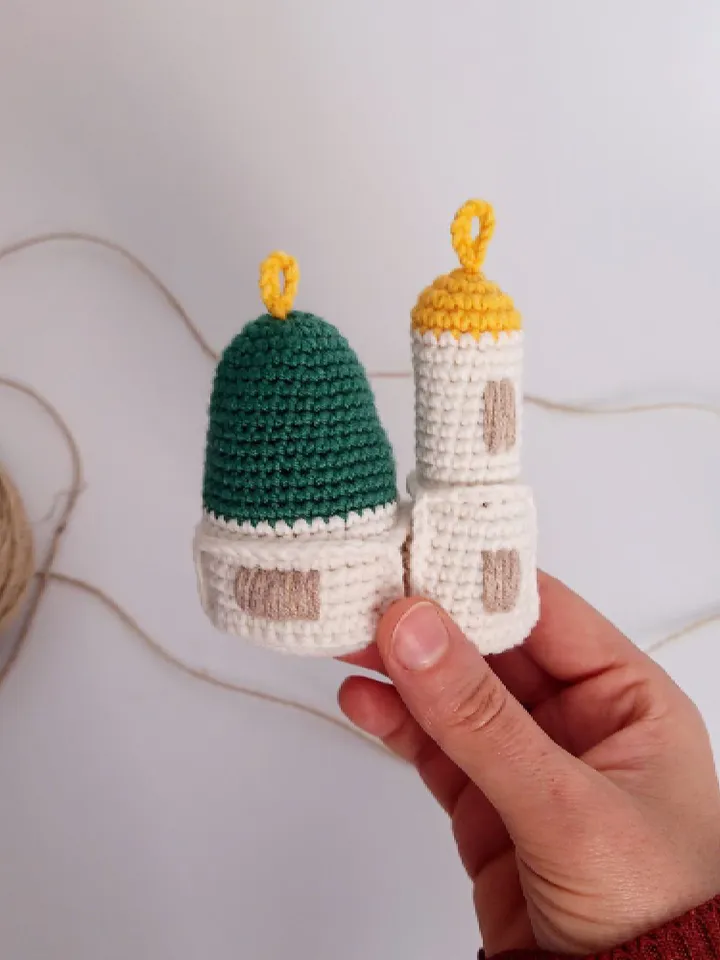 islamic gift for kids, Amigurumi Masjid al Nabawi Crochet, Amigurumi Baby Mobile Kaaba, Muslim Gifts, Ramadan Home Gifts