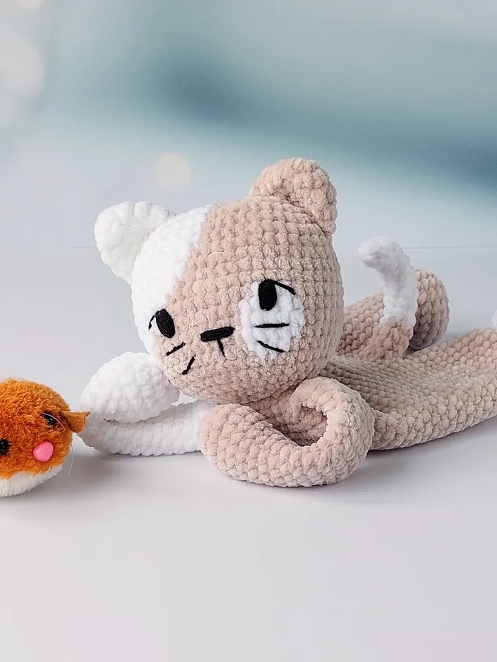 Comforter cat, Kitten lovey, Crochet doll snuggler, Pattern baby doll, Amigurumi pattern, Crochet cat pattern, tutorial.