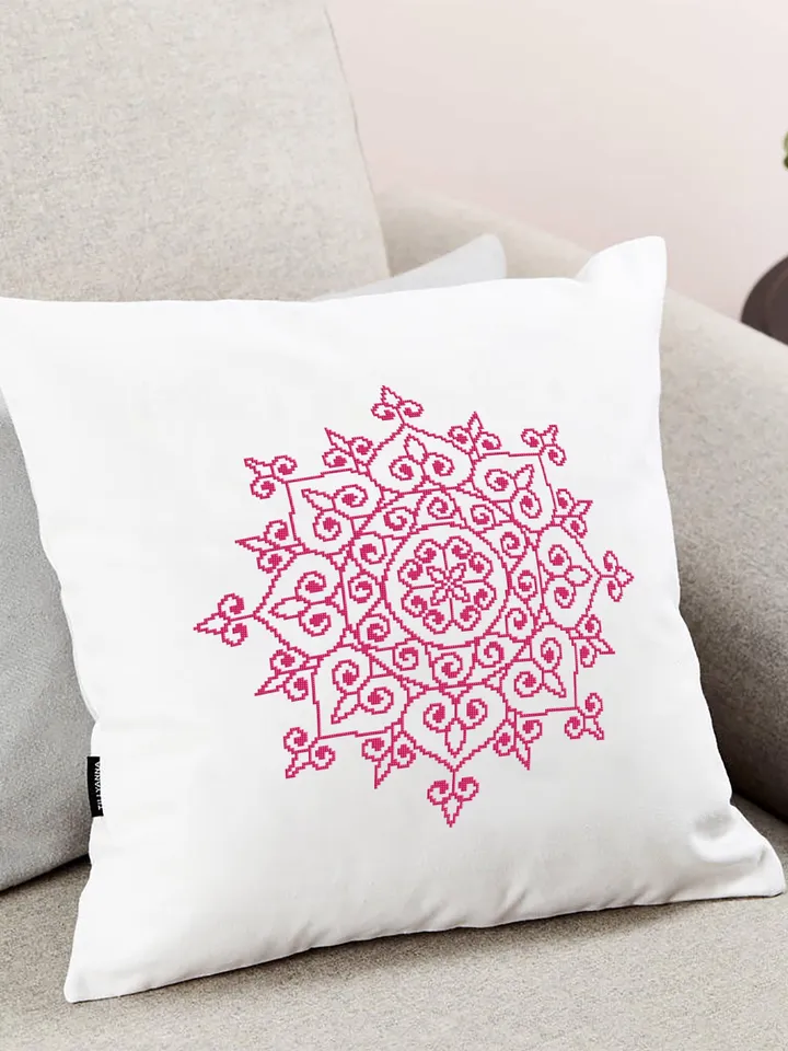 Easy mandala cross stitch pattern download PDF Monochrome floral ornament cross stitch chart, Mandala embroidery beginner, Home decor #M34