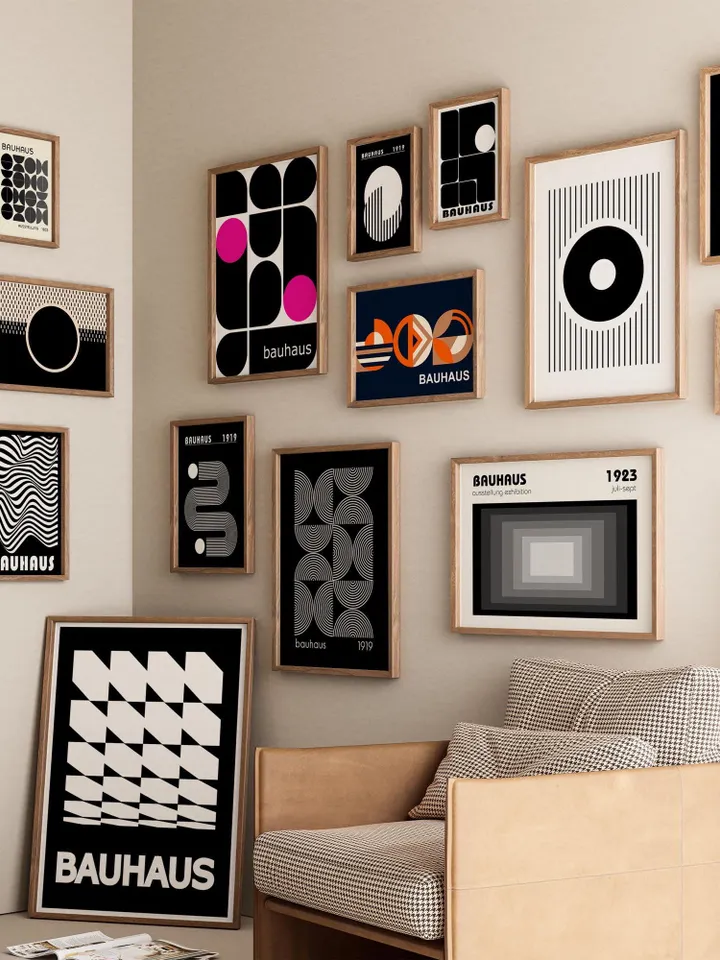 Bauhaus poster set of 2000+ premium printable wall art prints mid century modern minimalist abstract geometric bundle digital print download