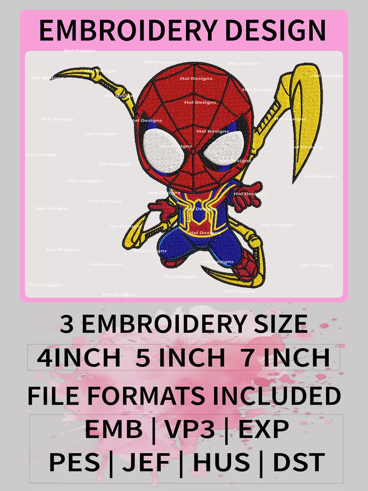 Marvel Embroidery Files, Spider Man Movie Embroidery Designs, Spider Man, Machine Embroidery Pattern