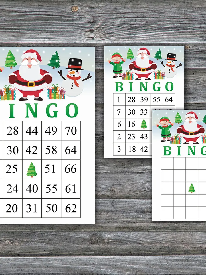Happy santa bingo game card,Christmas bingo game card,Christmas Bingo Printable,Holiday Bingo Cards,INSTANT DOWNLOAD--73