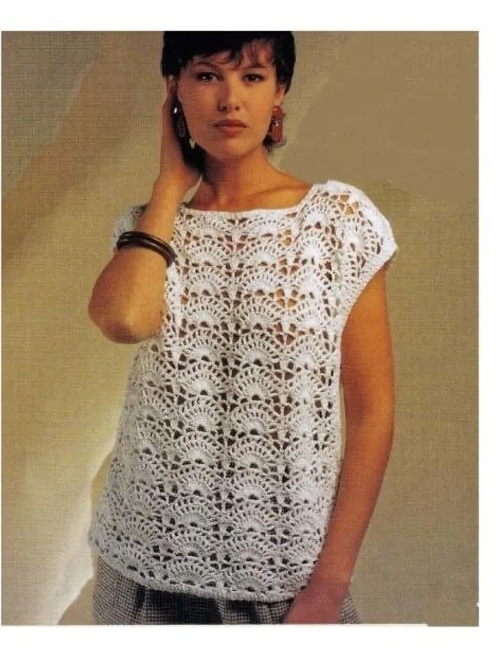 Crochet pattern top women, lace top pattern PDF, crochet sweater, summer sweater women pdf