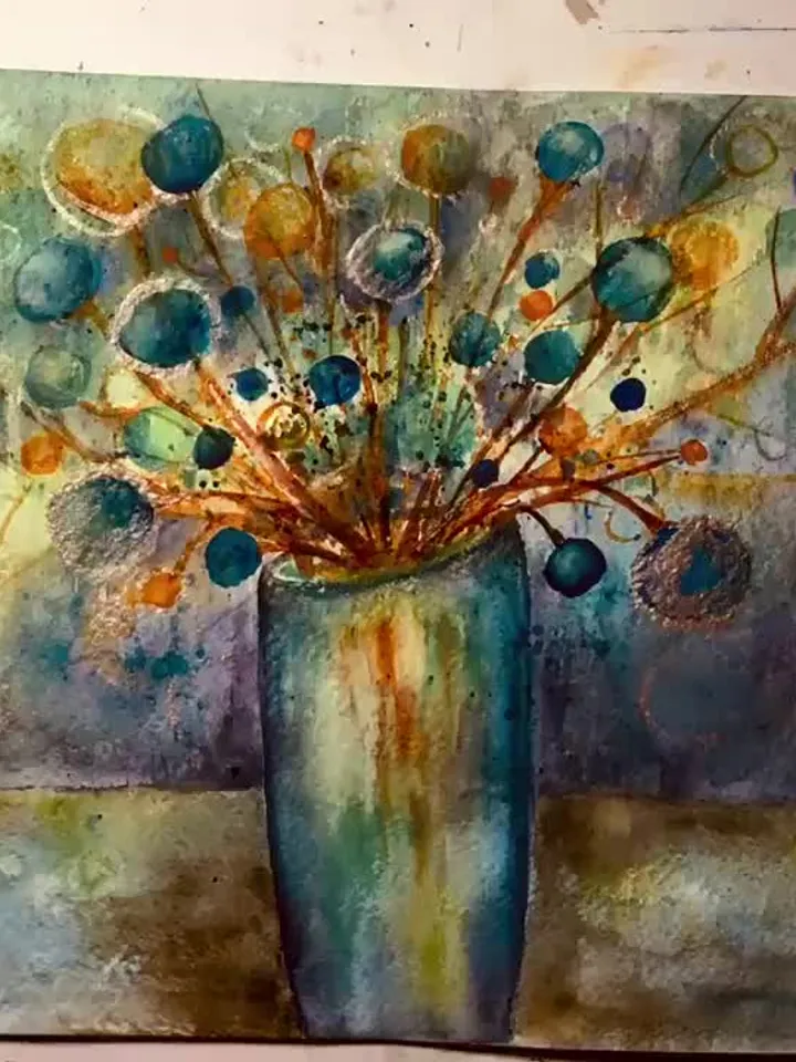 Abstract watercolour painting, original watercolour painting,home decoration.