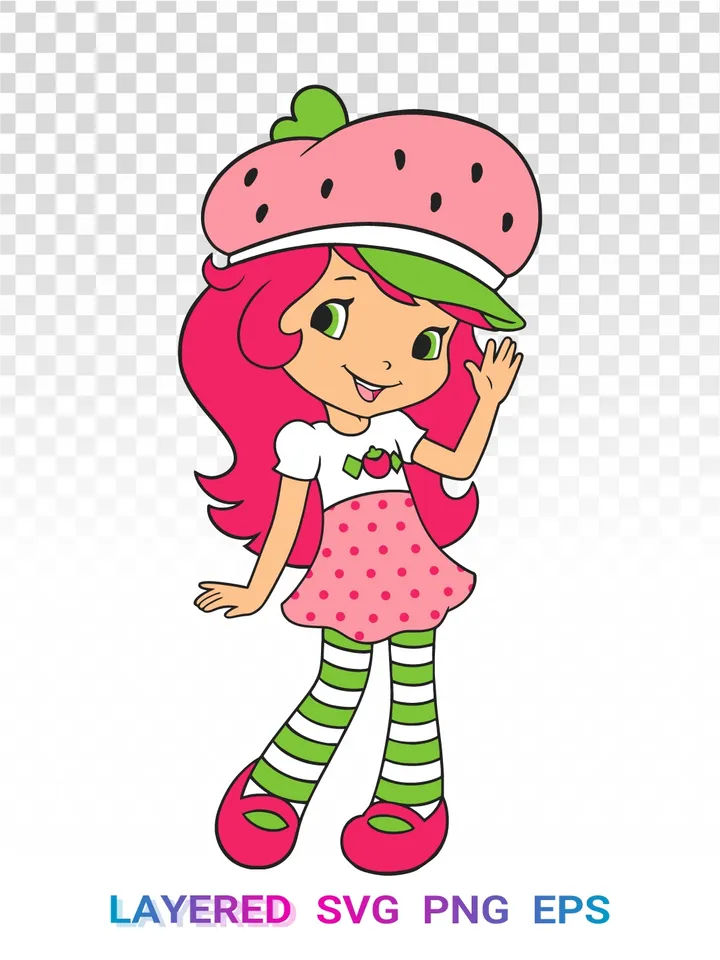 🍓 Strawberry Shortcake SVG PNG, Cartoon Character Cricut