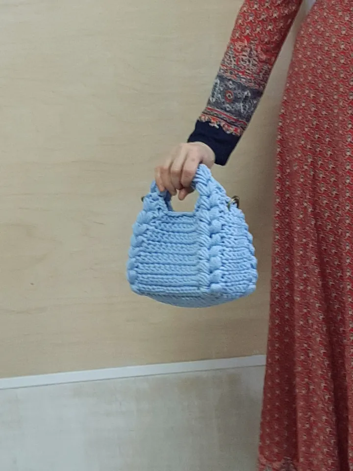 Crochet hobo small bag, handmade handbag, bohemian bag, knit bag