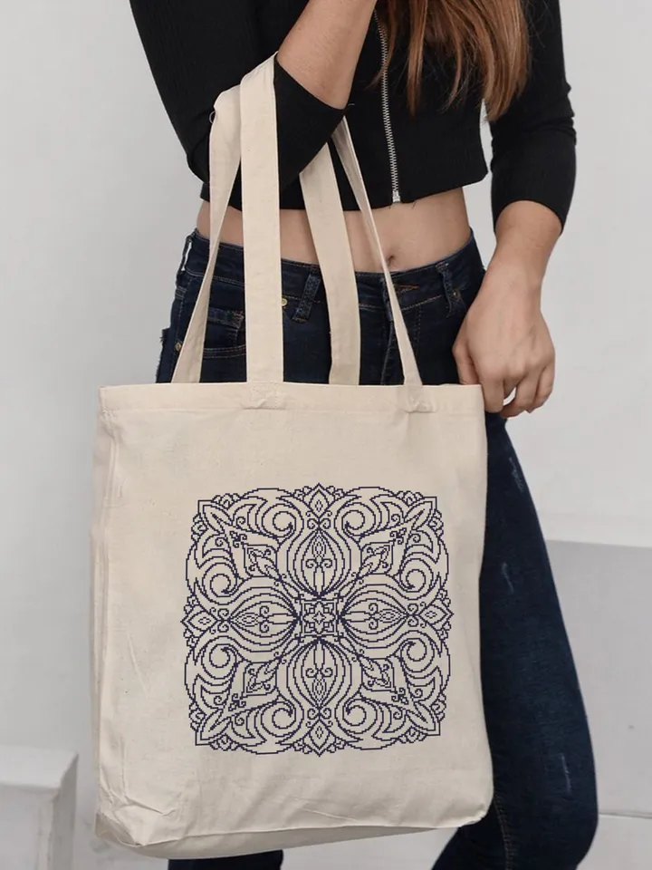 Simple Mandala cross stitch pattern PDF download Square ornament cross stitch chart, Flower mandala pattern digital PDF, Mandala art #M245