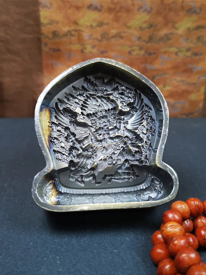 Gandhanra Tibetan Buddha Statue Tsa Tsa Mold, Vajrakilaya Tsha Tsha Mould For Making Clay Statue,2.95&quot; × 2.6&quot;