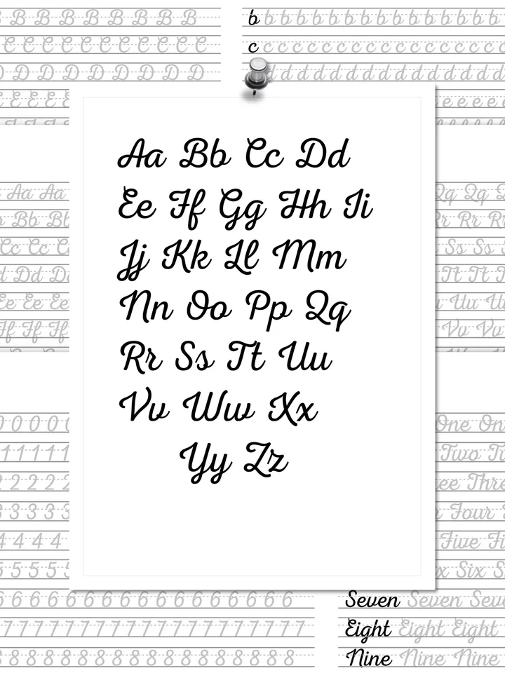 Calligraphy Tracing Worksheets, Calligraphy practice sheets