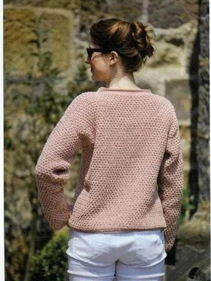 Sweater pattern, easy sweater pattern, textured sweater pdf, women ladies simple pullover instant download