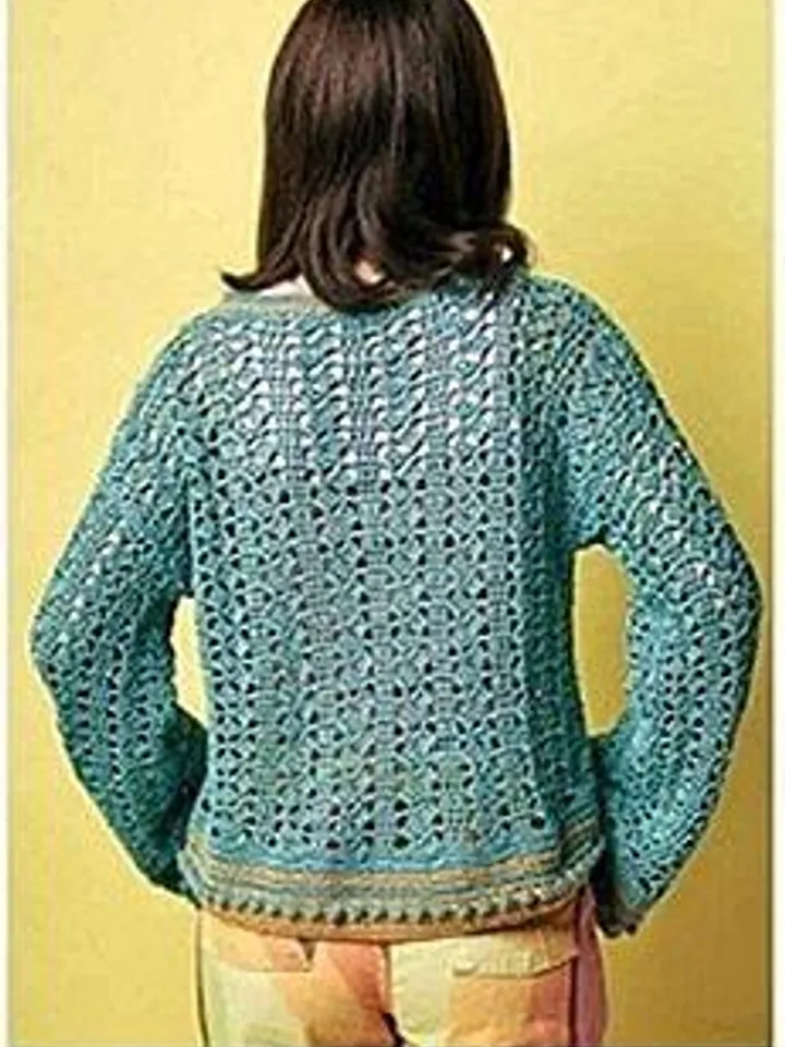 Sweater crochet pattern, jumper crochet pattern, Lase sweater pattern, summer sweater women pdf