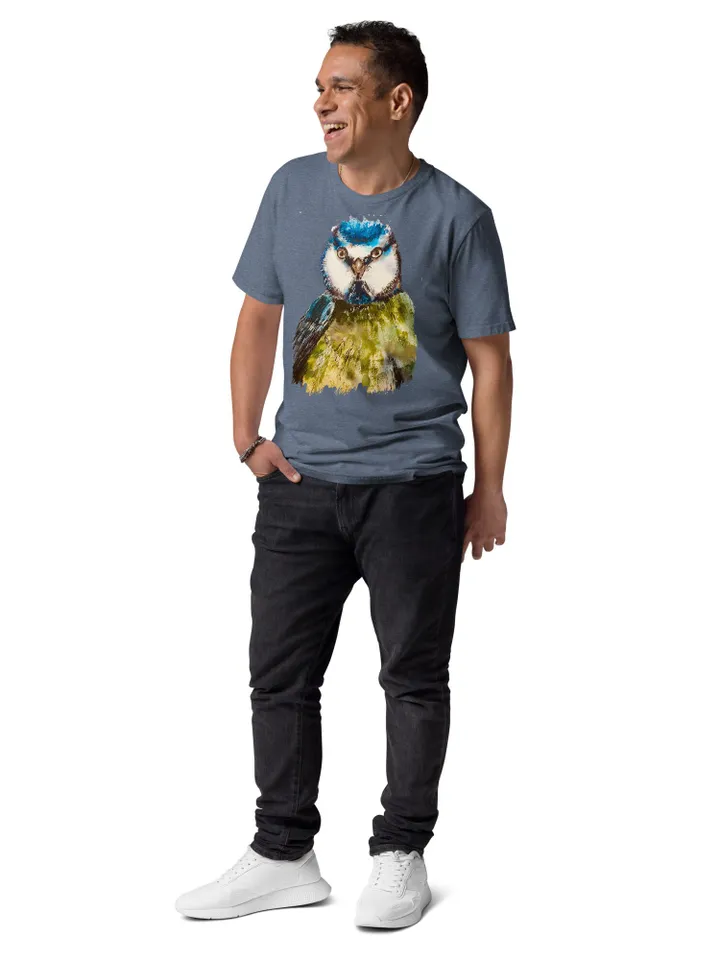 Bird Unisex organic cotton t-shirt,made with my original watercolor artwork,wearable gifts for birds lovers,unique handmade unisex gifts