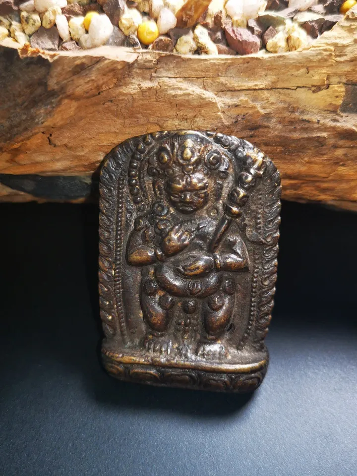 Gandhanra AcientTibetan Buddhist Statue,Original Mahakala,Made of Thokcha,over 100 Years Old