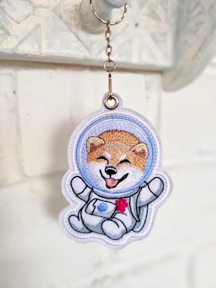 Machine Embroidery design by Shiba Inu Astronaut