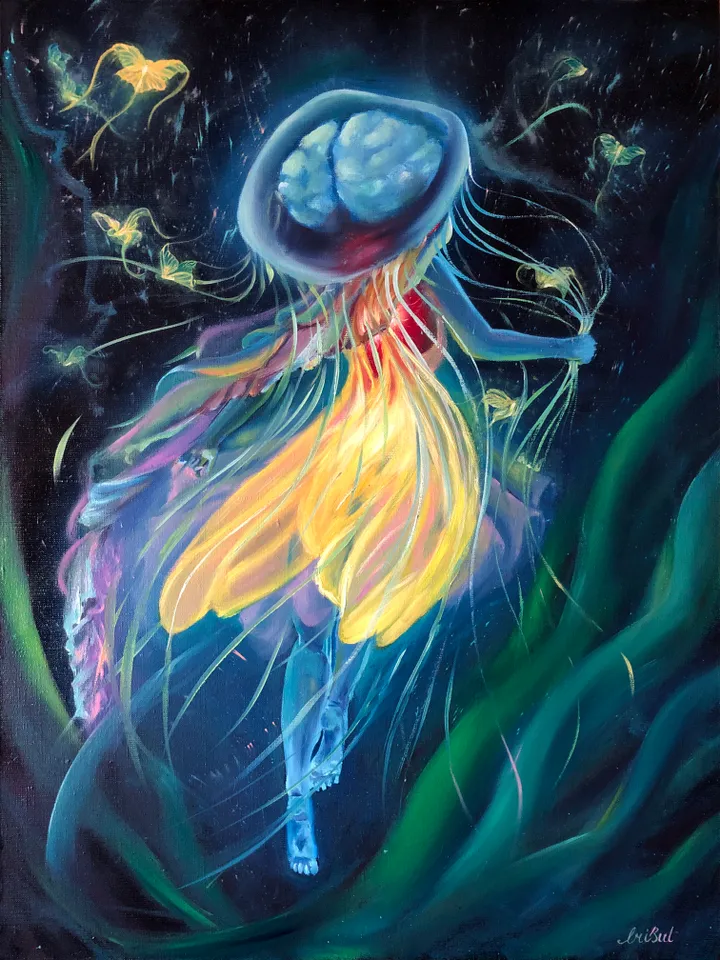 Underwater Angel Original Oil Painting