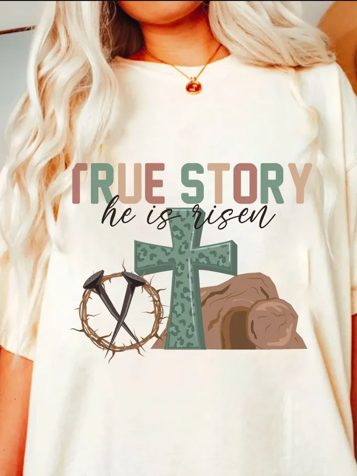 True Story He is Risen PNG, Matthew 28:6, Easter png, Easter Christian Png, Sleeve Design, Easter Christian Sublimation Designs Download