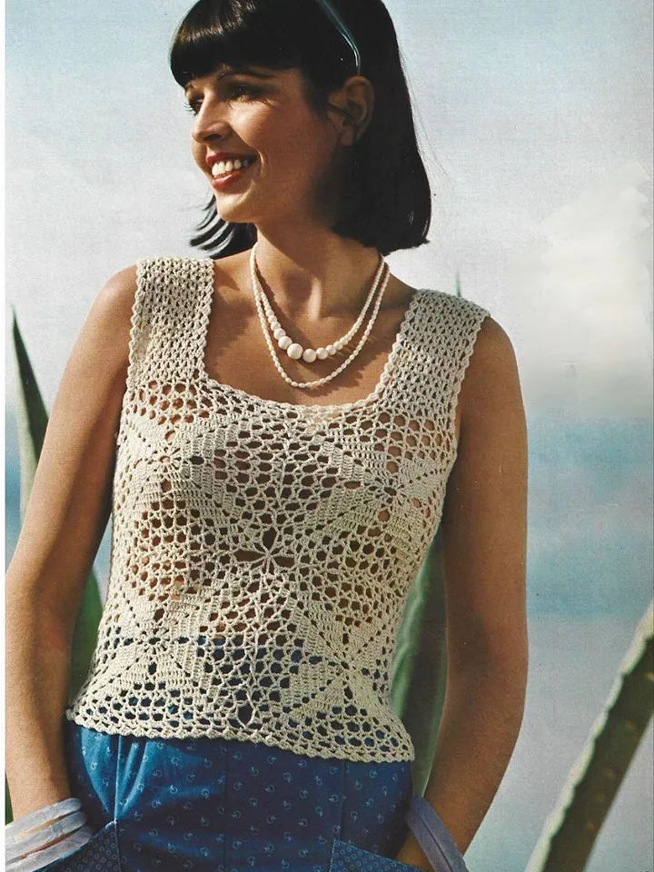 Top crochet patterns, lace crochet top, summer top pattern pdf instant download